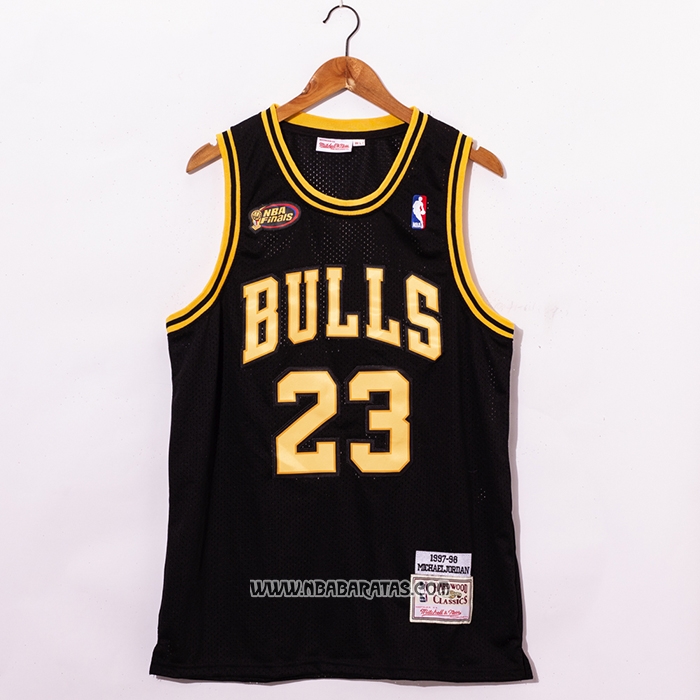 Camiseta Chicago Bulls Michael Jordan #23 1998 NBA Fianls Retro Negro